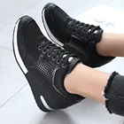 Женские кроссовки на шнуровке, дышащие кроссовки на вулканизированной подошве, Повседневная прогулочная обувь для улицы, 2021