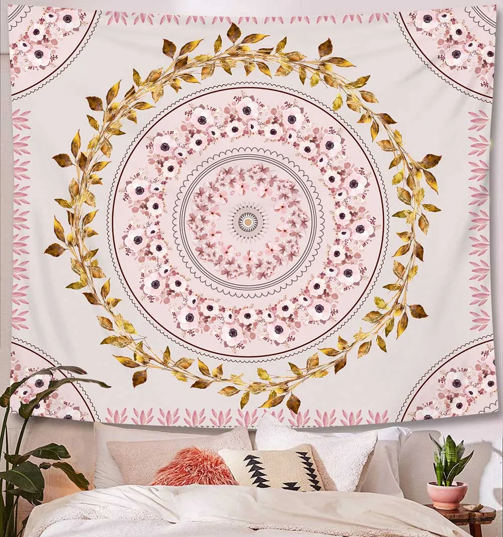 Домашний прикроватный гобелен с мандалой настенное украшение ткань в стиле бохо