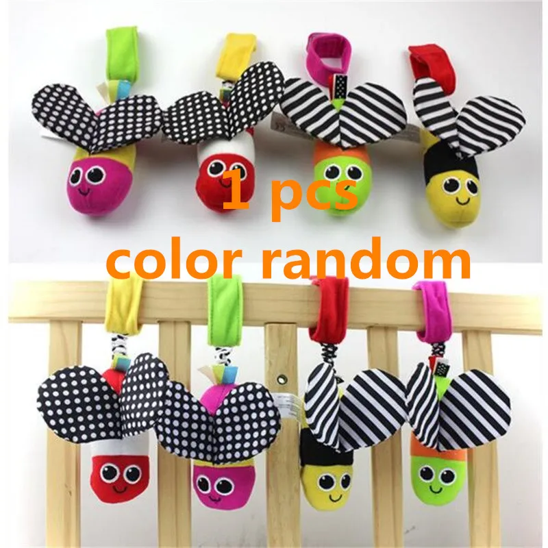 color random Детские плюшевые игрушки милые животные пчела ветер колокольчик коляска Кровать Висячие Ранние развивающие игрушки погремушки коляска подвесные погремушки в виде пчел - Цвет: color random