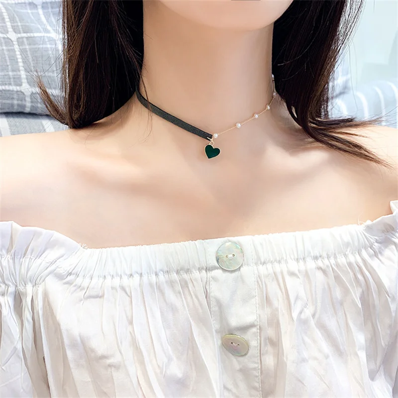 

Short pearl necklace neck ornament collarbone chain lady love pendant choker choker web celebrity collar neck band tide