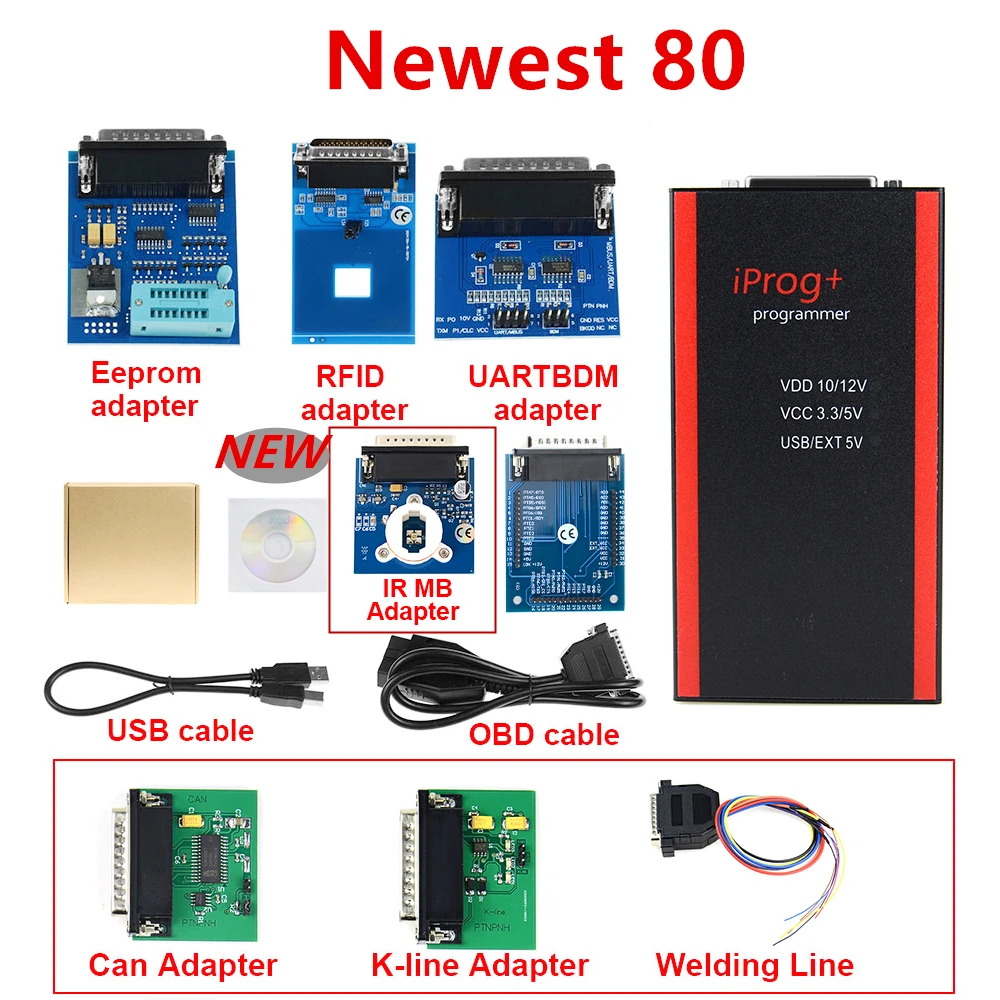 iprog IR adapter V80 IPROG Porgrammer IR MB адаптер IPROG kaunen-BUS адаптер IPROG Kline адаптер mit besten preis - Цвет: iprog IR adapter