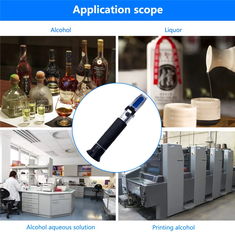 Ручной спиртовой рефрактометр измеритель содержания спирта пива вина в коробке |