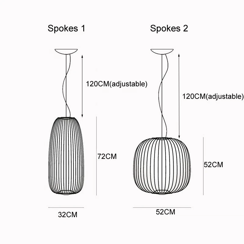 

Replica Foscarini Spokes 1/2 Suspesnsion White Pendant Lamp Dining room Bar Kitchen Island Birdcage Light Italian Designer Lamp