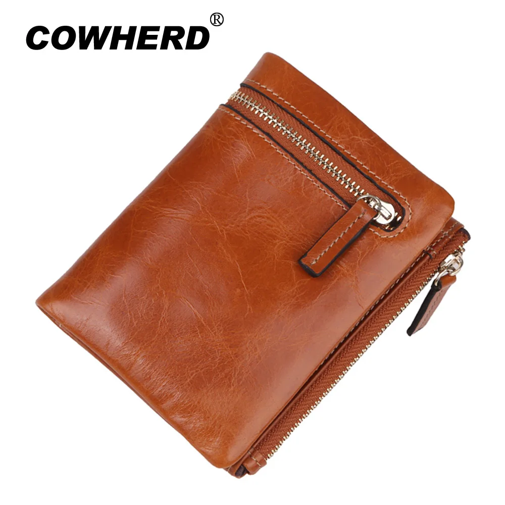 Лидер продаж 2020 бумажники из натуральной вощеной воловьей кожи женские и мужские