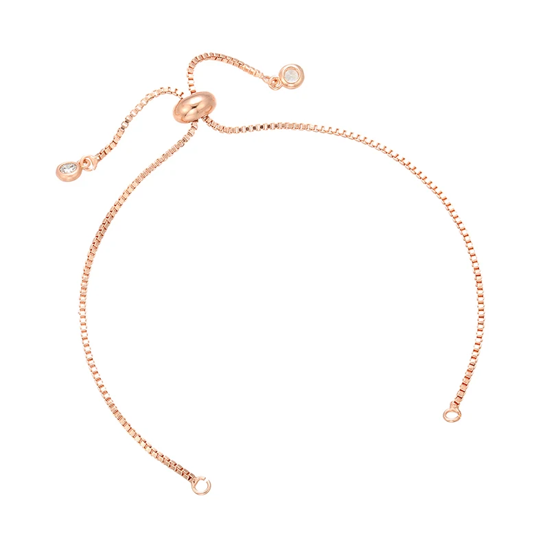 ZHUKOU 2 шт. 1 3x240 мм латунные стразы простая регулируемая цепочка для браслета