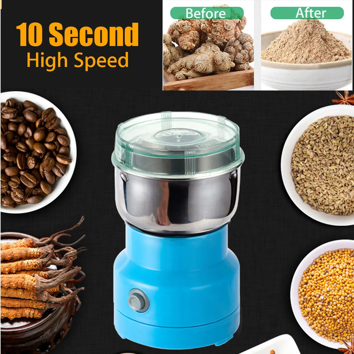 

220V NEW DIY Tool Household Electric Herbs Spices Nuts Grains Coffee Bean Grinder Mill Grinding Medicine Flour Powder Crusher