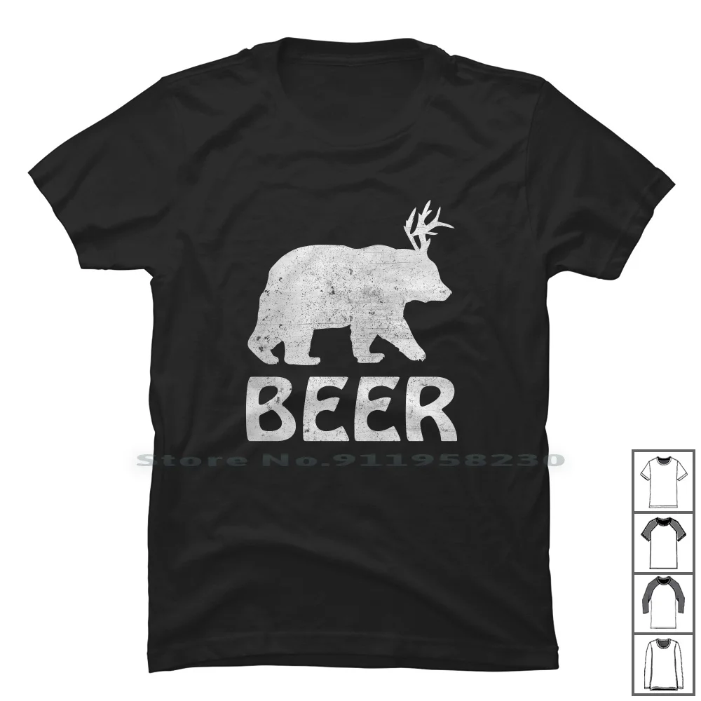 

Забавная футболка с изображением пивного медведя оленя, 100% хлопок, олень, пивной медведь, забавные уши, пчела, Ny, Hi