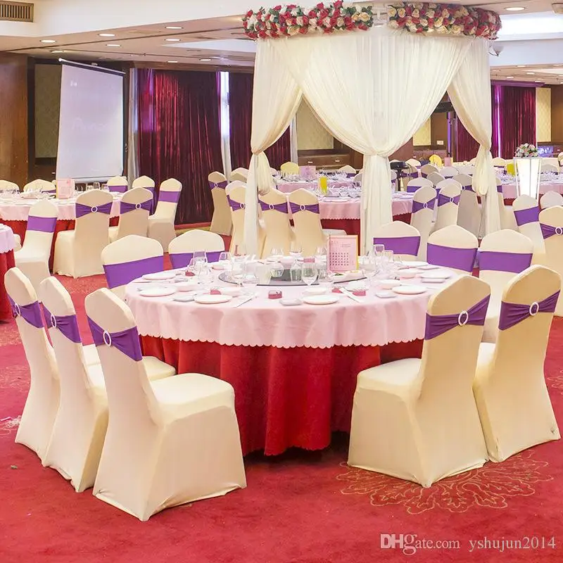 100 шт. универсальные белые чехлы на свадебные стулья из полиэстера и спандекса