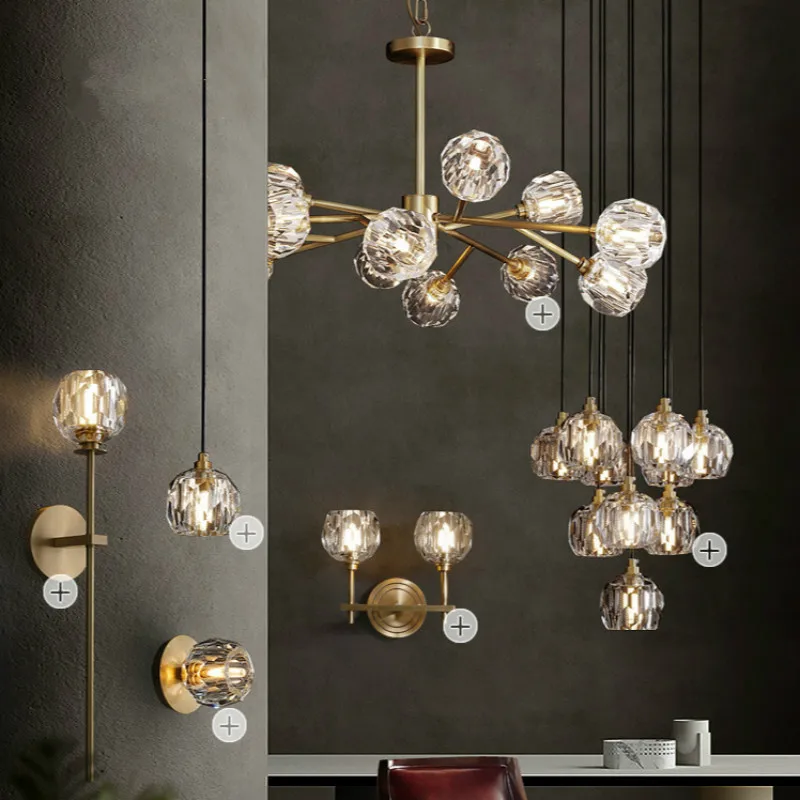 Подвесные светильники современный Золотой светодиодный роскошный К9