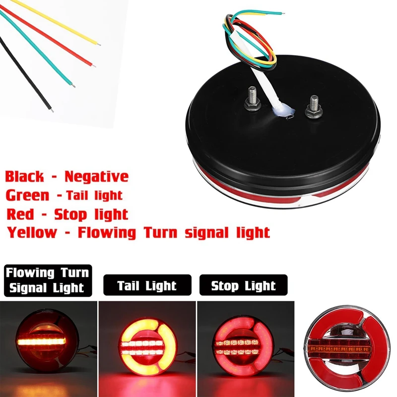 2X Dynamic LED Trailer Truck Tail Light Strobe Brake Lights DRL Turn Signal Lamp for Car Boat Bus Van Caravan Taillight | Автомобили и