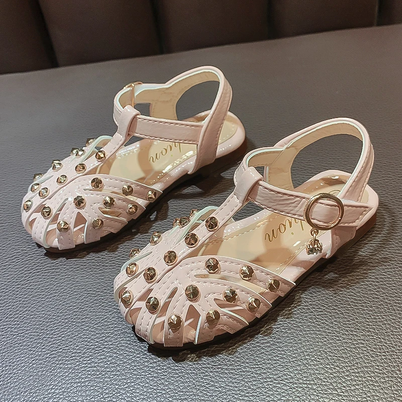Детская обувь Сандалии для девочек принцессы Милые сандалии из мягкой кожи с