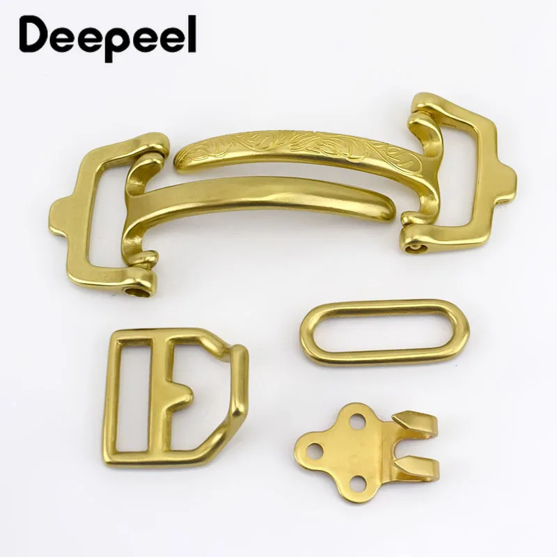 Deepeel1 комплект = 4 шт. цельная латунная пряжка для ремня пряжки кавалерии сумок
