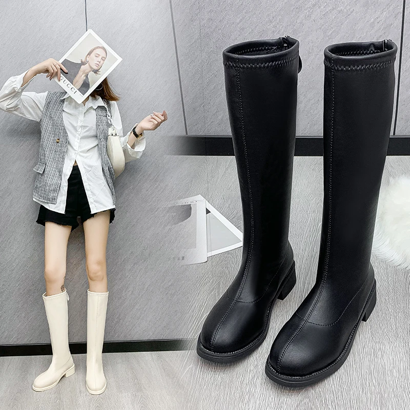 

Женские кожаные ботинки ручной работы, высокие ковбойские ботинки в стиле ретро, повседневная обувь, 2022