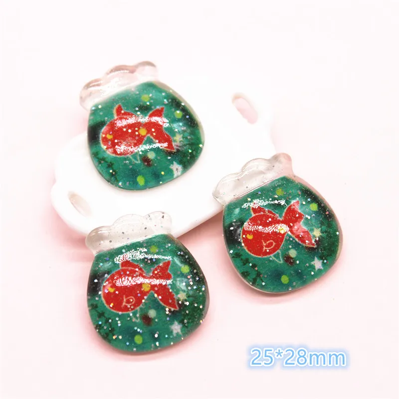 Милые Мультяшные животные кошки птицы рыбки единороги кабошон 10 шт.