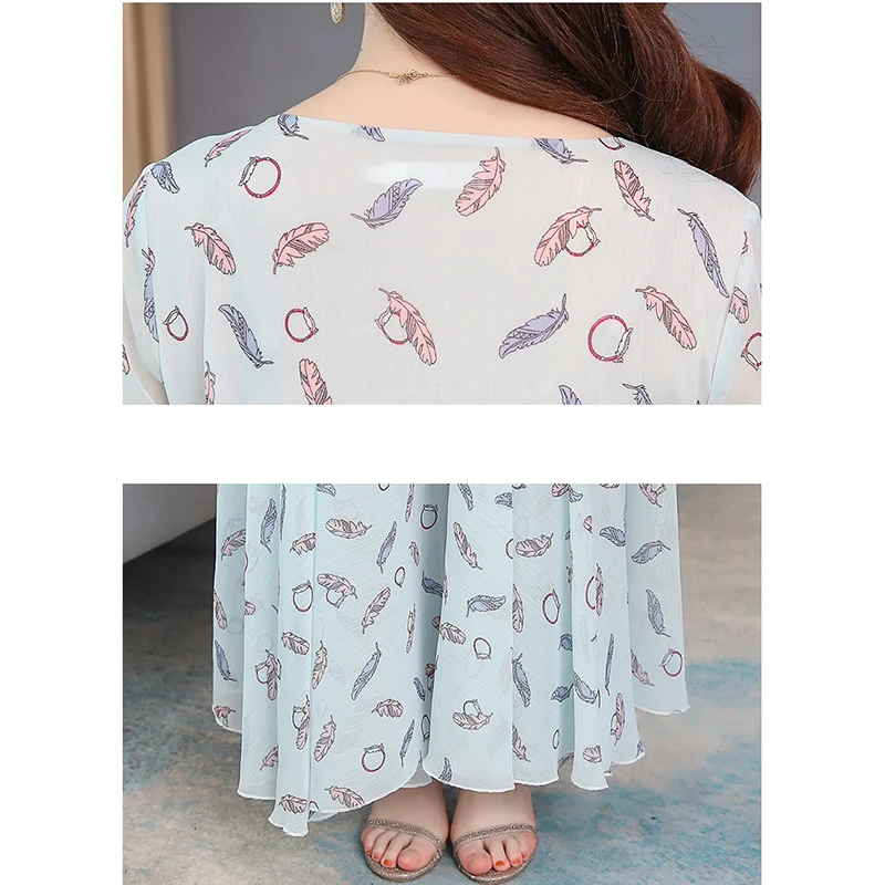 

Summer chiffon dress female super fairy forest 2020 fashion sexy flared sleeve fairy dresses slim printed long dresses women