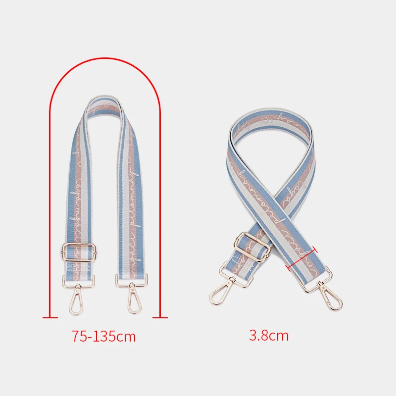 Ellovado Embroidery Bag Replacement Strap Crossbody Bag Shoulder Patchwork Women's Bag Accessories Panelled Color Stripe Belt