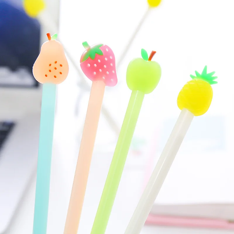 

Wholesale 40pcs Kawaii Fruit Pens Creative Cute Strawberry Pineapple Stationery Pens for Girls Kawaii School Supplies Sale Items