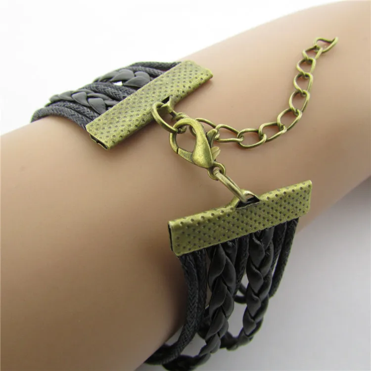 2020 ювелирные изделия плетеный браслет для мужчин и женщин с зеленой кожаной