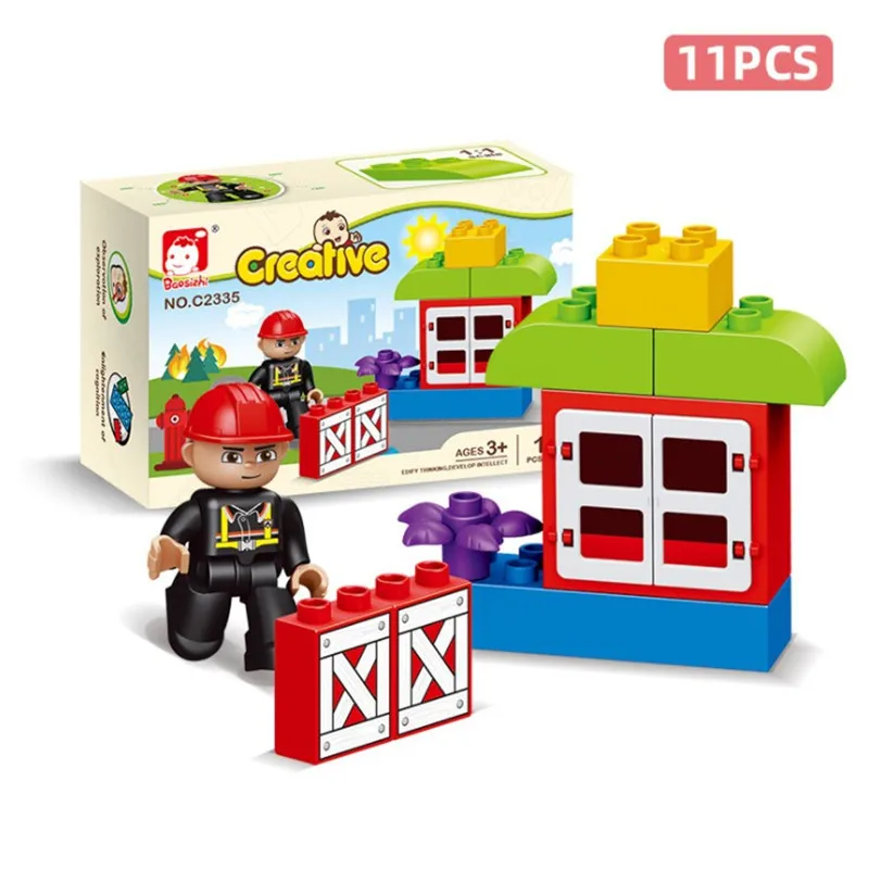 Legoing duploed большой размер строительные блоки персонаж сцена красочные комбинации