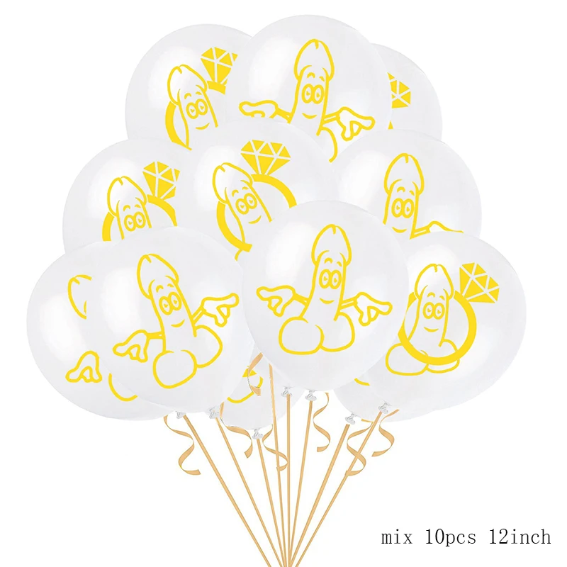 10pcs ballon style-5 10 шт./партия, член пенис, Веселый мальчишник, вечерние воздушные шары, комплект, девичник вечерние украшения, новинка, невеста, принадлежности для вечеринки-девичника - Color: 10pcs ballon style-5