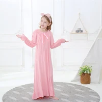 kids nightdress girl baby pajamas 2020 fall white pink lace girls long sleeve pajamas european childrens nightgown clothes