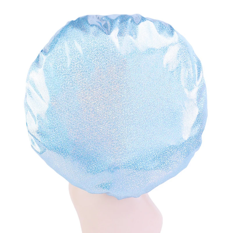 

New Highly Elastic Round Bath Hat Hair Care Round Cap Bathroom Accessories Bright Colors Nightcap Multifunctional Shower Cap