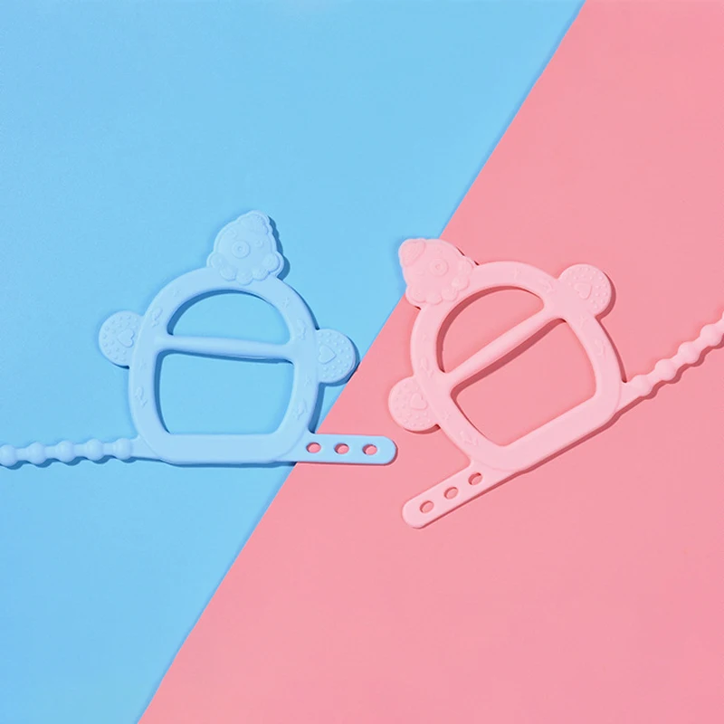 Pulsera de silicona para beb&eacute;, mordedor de 3 colores con dise&ntilde;o de vendaje, productos de dentici&oacute;n para beb&eacute;, juguete el&aacute;stico duradero, 1 pieza-1
