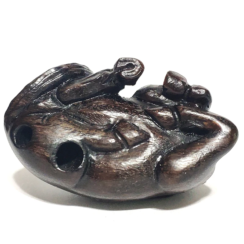 

Y7160ca - Collectible 20 Years Old 2" Hand Carved Ebony Ironwood Netsuke - Rest horse