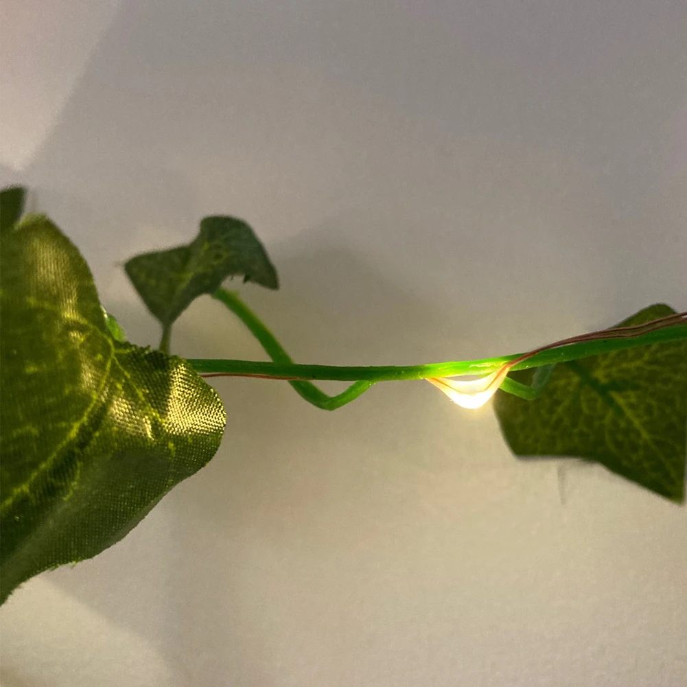 

2.2M Artificial Leaf Fairy Rattan Lamp Vine String Light 25LED Lights Guides Garland Chain for Garden Wedding Decoration 2021