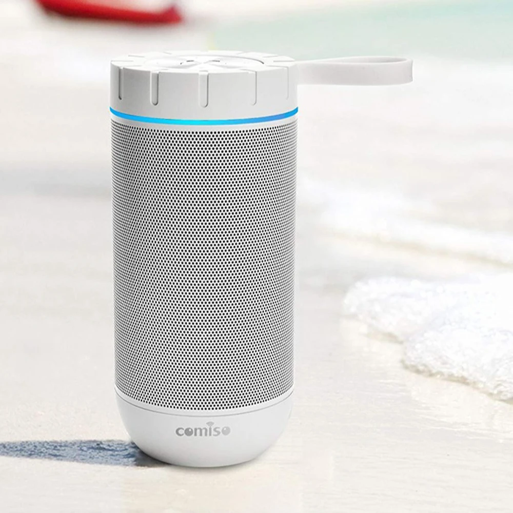 COMISO Bluetooth динамик беспроводной портативный громкий динамик с 12 Вт 360 стерео система объемного звучания IPX5 Водонепроницаемый Динамик для улицы