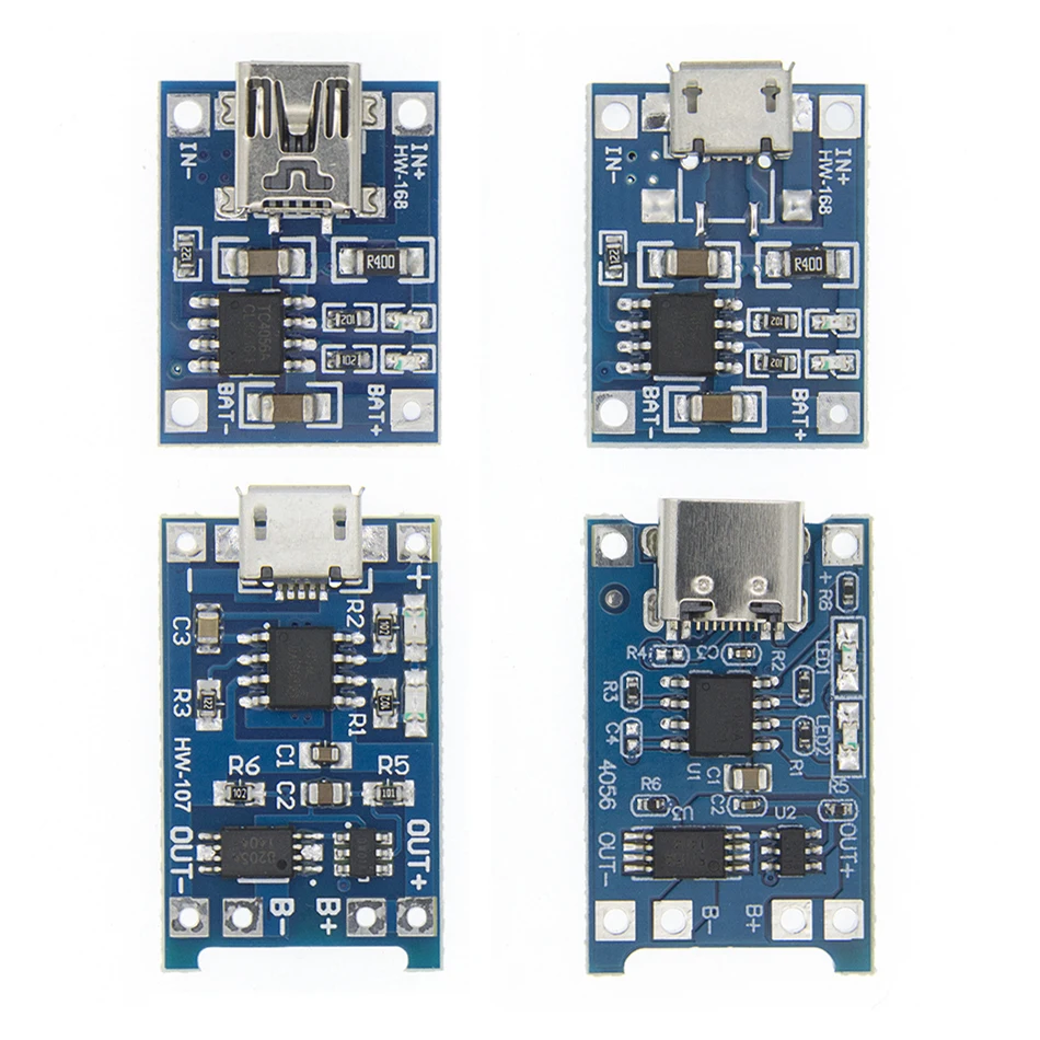 TP4056 Protection Dual Functions 5V 1A Micro USB 18650 Lithium Battery Charging Board Charger Module | Электронные компоненты и