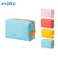 new women travel cosmetic bag mini waterproof pu candy color makeup bags portable toiletry storage bag organizer box beauty case