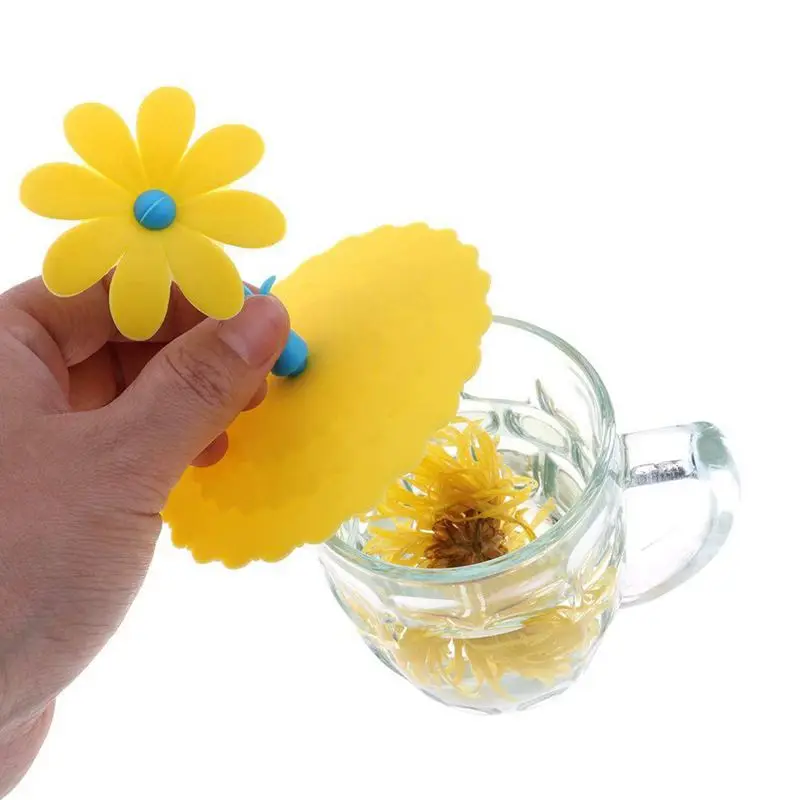 6 шт. силиконовых крышек для подсолнухов горячих и холодных напитков крышка чашек