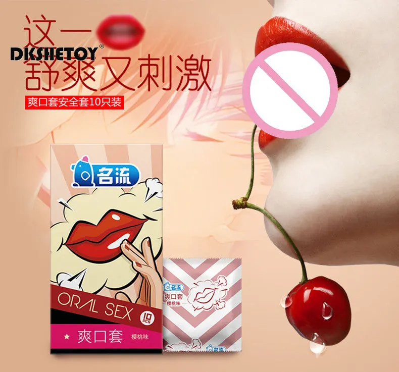 Mingliu-Condones sexuales orales para hombres, Preservativo de látex con sabor a cereza,...