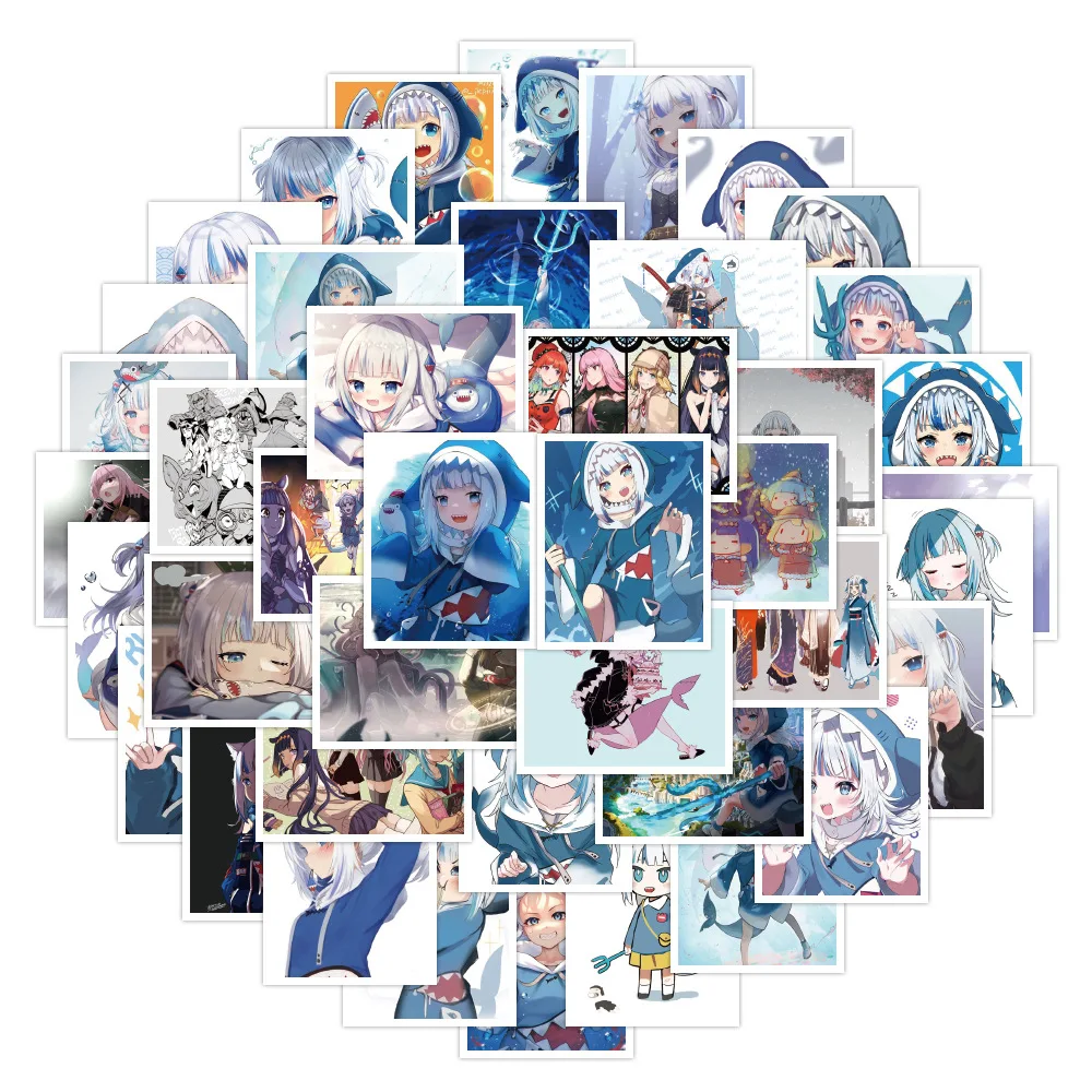 

50 шт. Hololive vtuber ПВХ Водонепроницаемый наклейки для Чемодан стены автомобиля ноутбук уход за кожей лица маска Велосипедный спорт мотоцикл Тет...