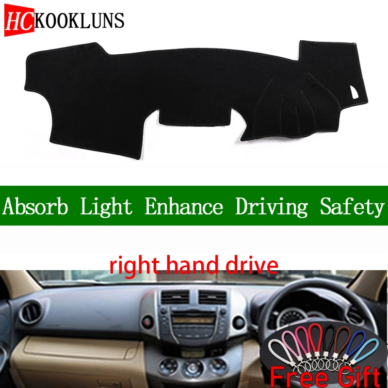 Для Toyota RAV4 2009 2010 2011 2012 правым приборной панели крышка наклейки на авто козырек от