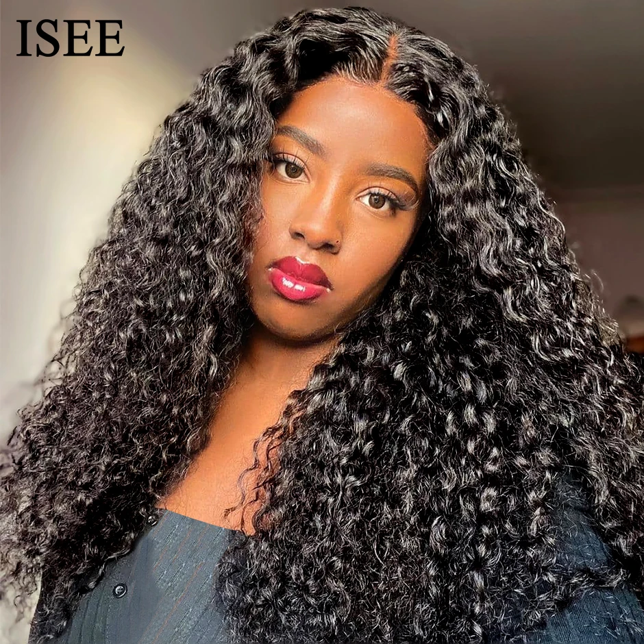 Парики из монгольских мокрых и волнистых волос плотность 180% 13x 4 ISEE Hair 4x4 | Шиньоны