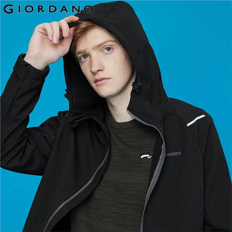 Giordano мужская куртка ветровка dreamer，с капюшоном и застежкой на молнии имеется