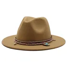 Фетровая шляпа для женщин и мужчин, шерстяная фетровая шляпа с широкими полями, винтажная джазовая фетровая шляпа, шапка для пары, зимняя шапка, женская белая Панама, шапка s