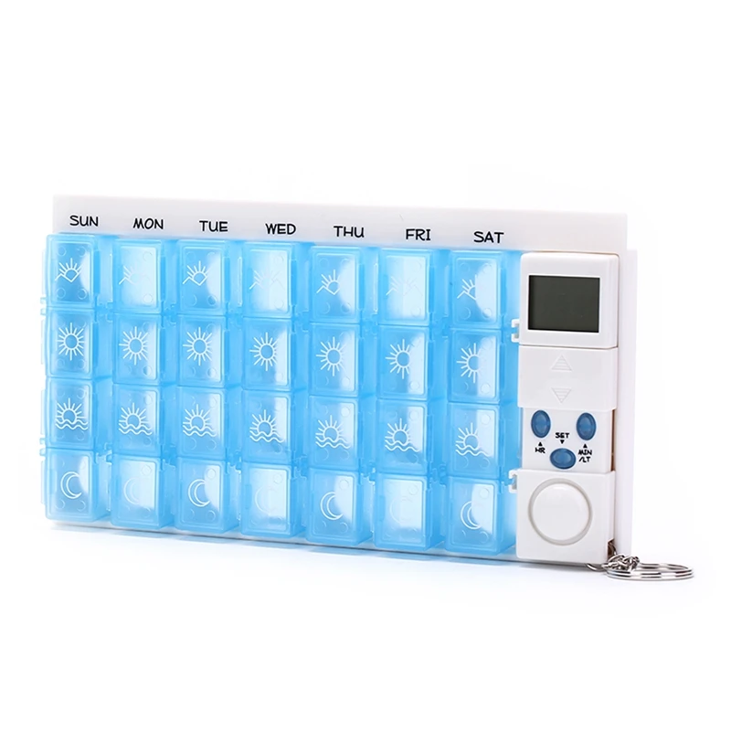 

New Portable Smart Medicine Box 28 Cell LCD ligent with Reminder Timer