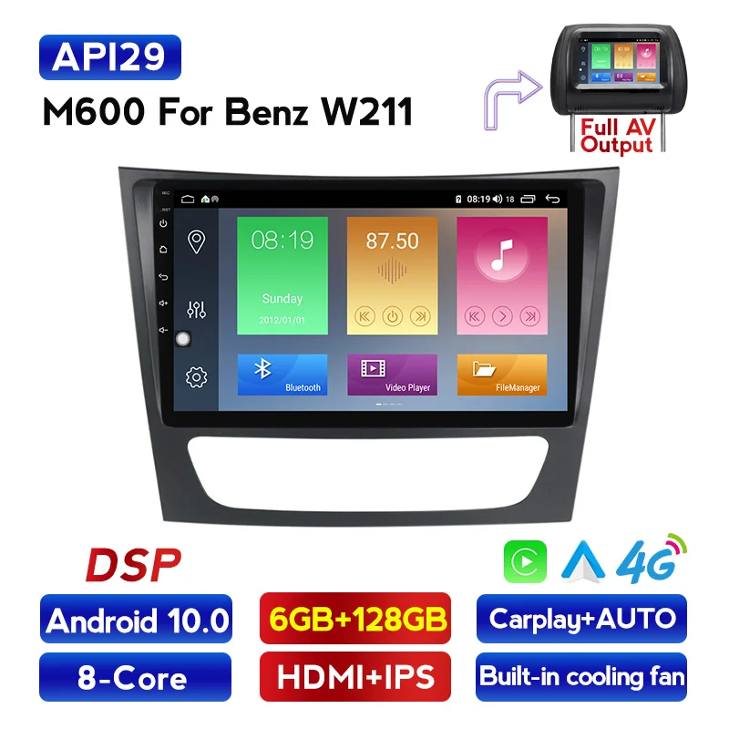 4G WIFI Android 10 Автомобильный GPS плеер для Mercedes Benz E class W211 E200 E220 E300 E350 E240 E270 E280 CLS CLASS W219