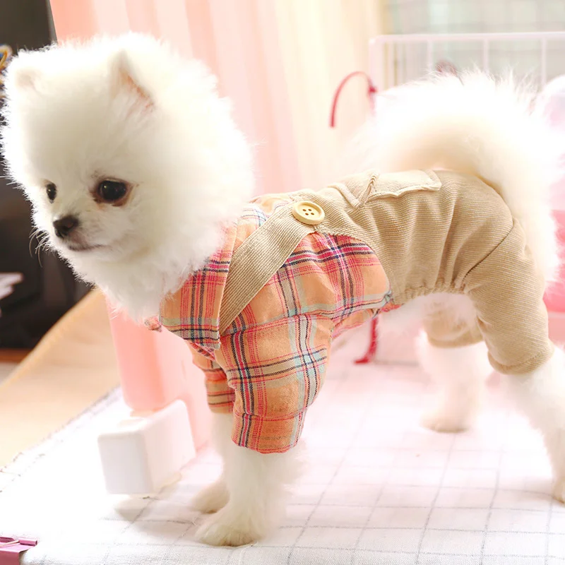

Spring Summer Dog Jumpsuit Outfits Autumn Pet Dog Clothes Pants Shirt Yorkshire Poodle Bichon Pomeranian Clothing Puppy Apparel
