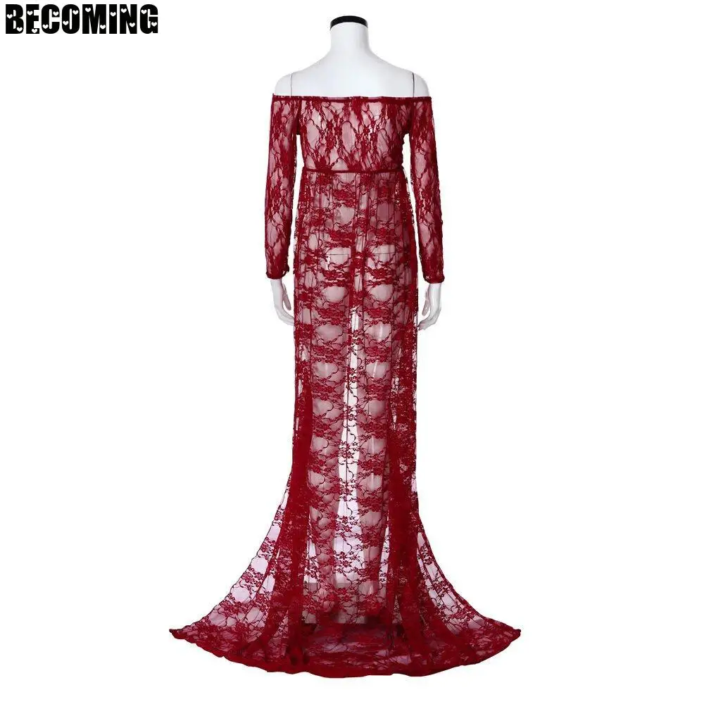 Кружевное платье для беременных длинное фотосессии большого размера плюс | Мать