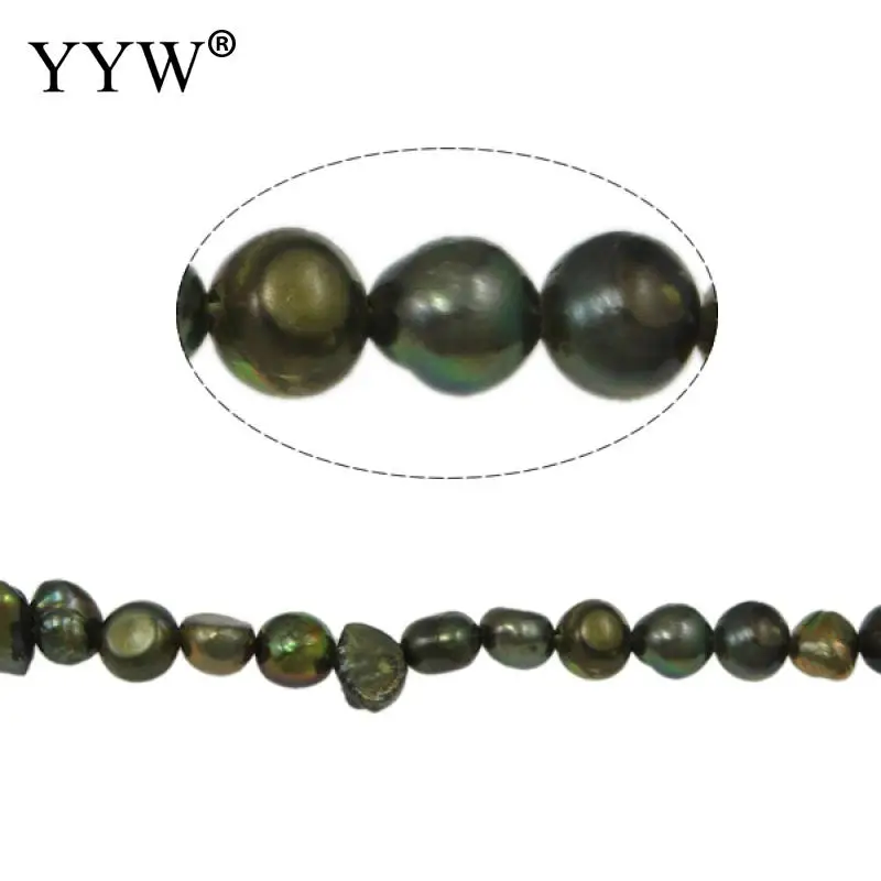 Большая сделка темно-зеленый 5-6 мм барокко культивированный пресноводный жемчуг