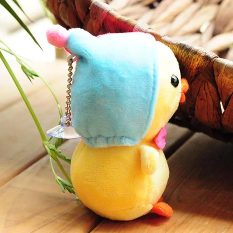 

Hanging Small Tie Chicken Keychains Toys Cartoon Animal Chicken Plush Toy Doll Kids Gifts