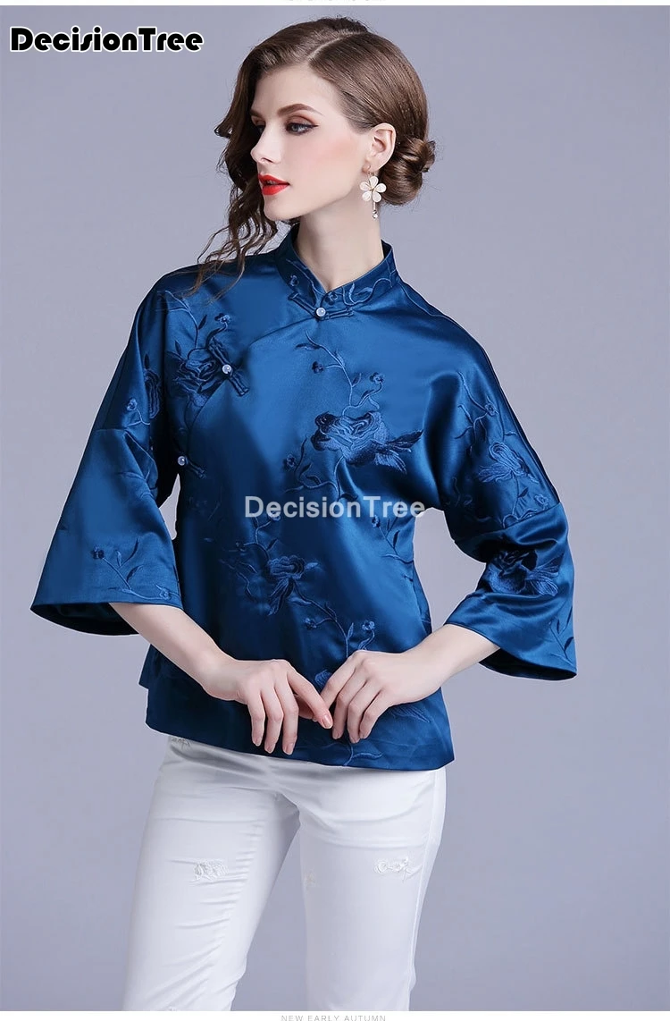 2021 китайские традиционные куртки рубашки вышивка cheongsam стиль топ блузка Ретро