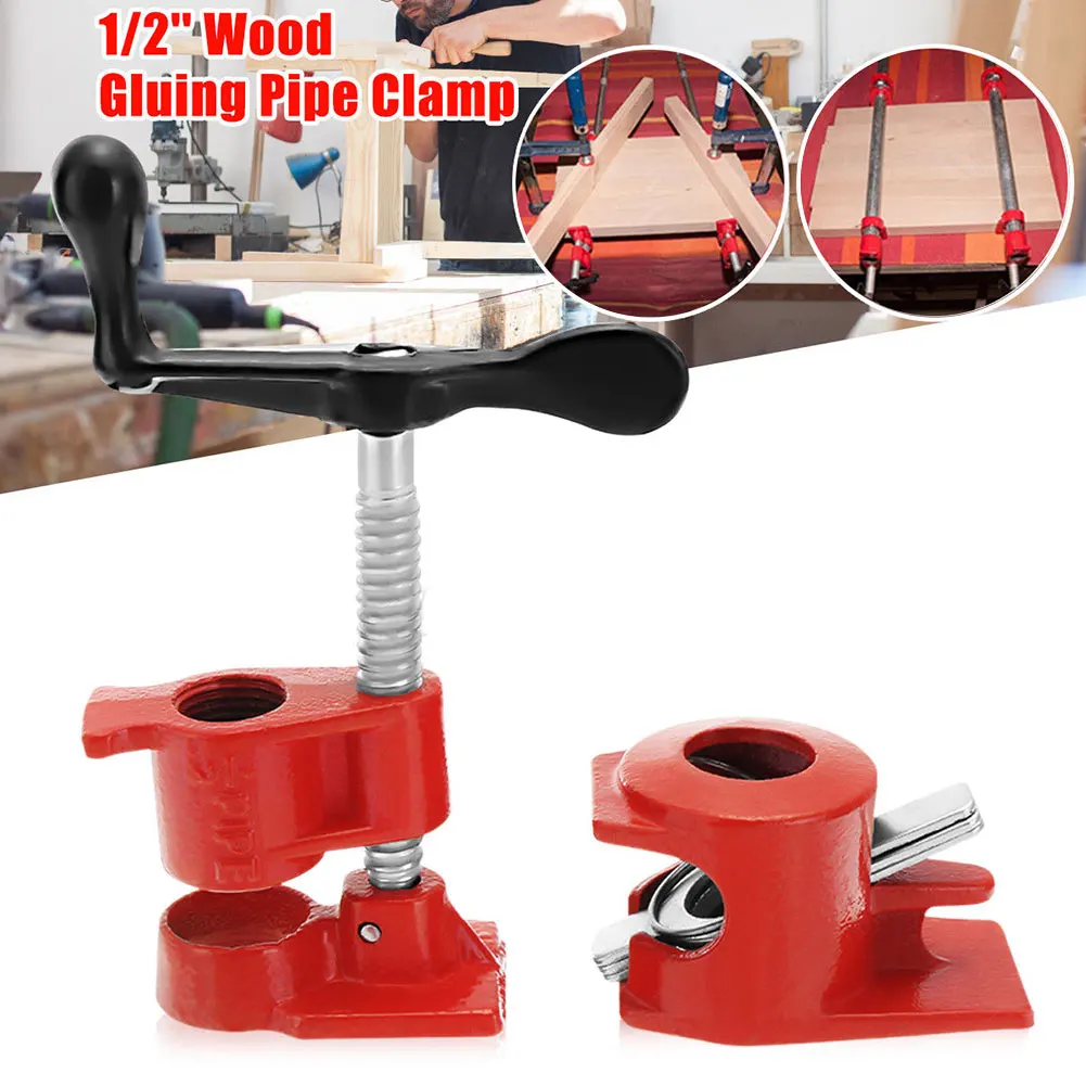 

1PC 1/2 Inch Wood Gluing Pipe Clamp Heavy Duty Cast Iron Woodworking Pipe Clamps Carpenters Tool