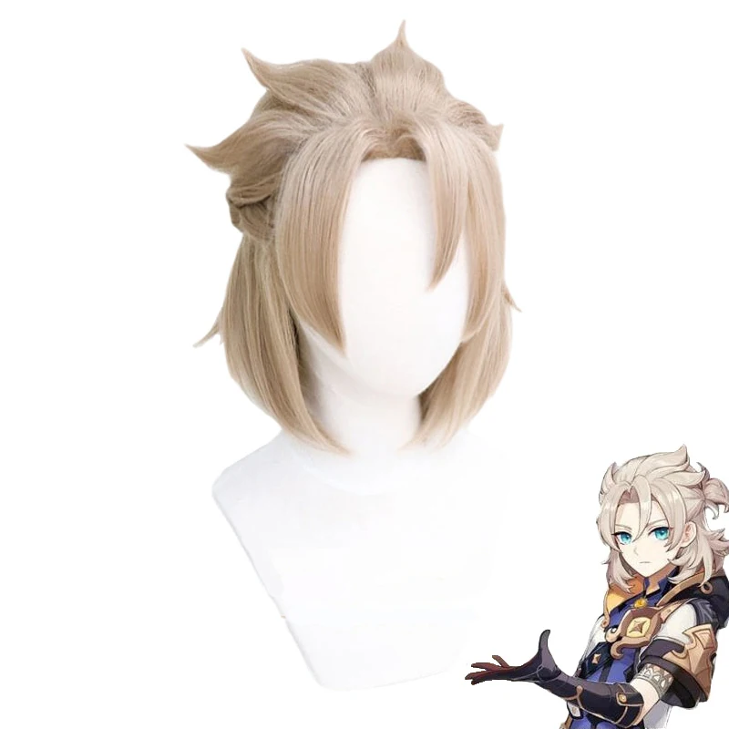

Genshin Impact Cosplay Wig 35cm Short Linen Heat Resistant Synthetic Hair Wigs Halloween Anime Wigs