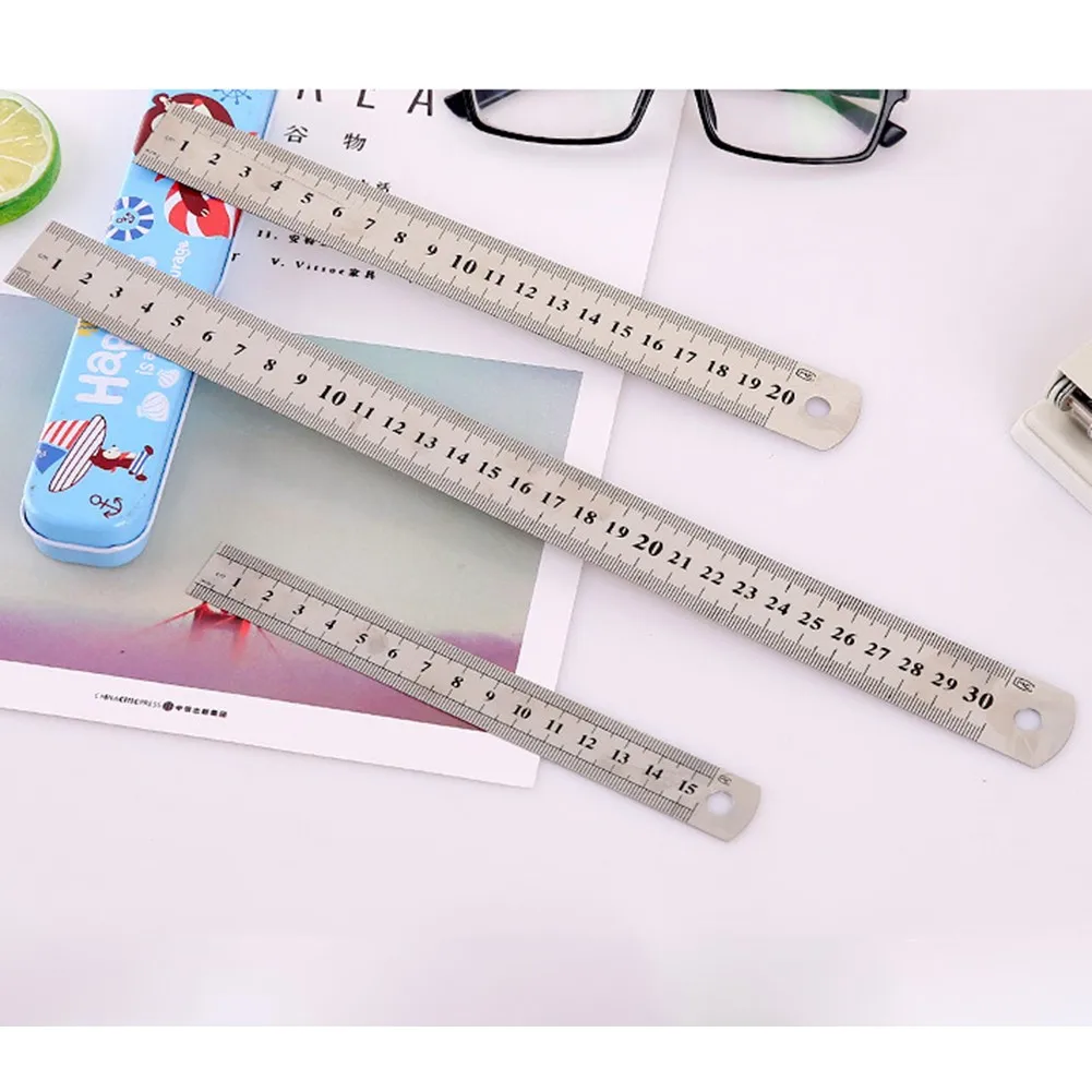 

Steel Measuring Ruler Straight Double Sided Precision Ruler Accessories