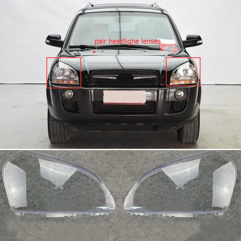 1 пара фары автомобиля Прозрачная крышка объектива для HYUNDAI TUCSON 2005 2009 левый и